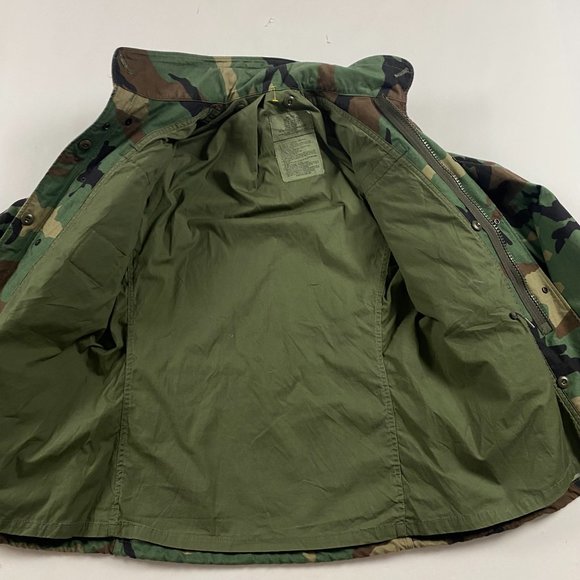 US Army Coat Cold Weather Camouflage Pattern Jacket Mens Small M65 Military Hood - Picture 8 of 16